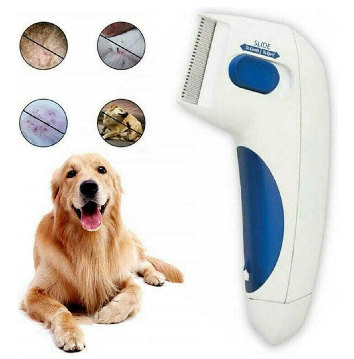 Peine Eléctrico Removedor de Pulgas y Parásitos para Mascotas