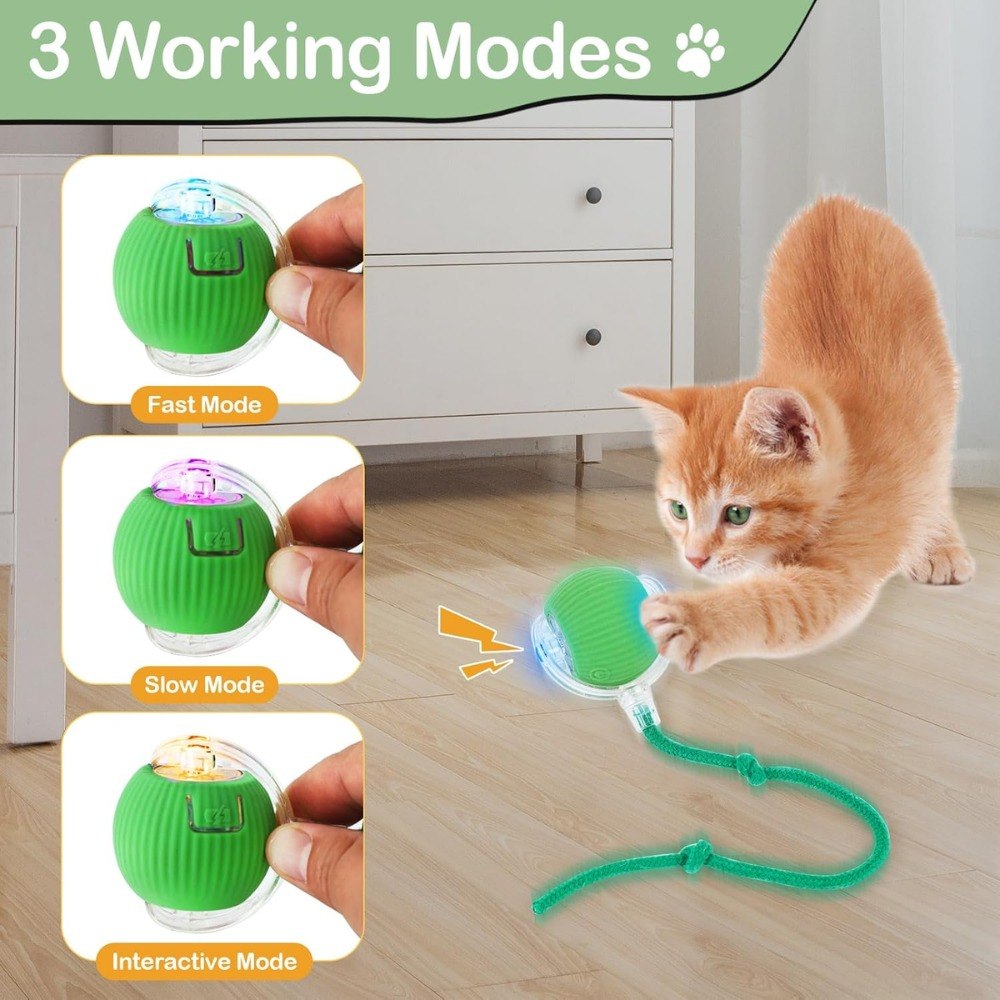 Pelota Interactiva Recargable con 3 Modos de Juego y Cola de Cuerda