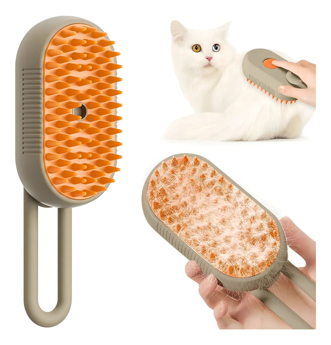 Cepillo Automático a Vapor y Quitapelos con Cerdas de Goma  y Mango