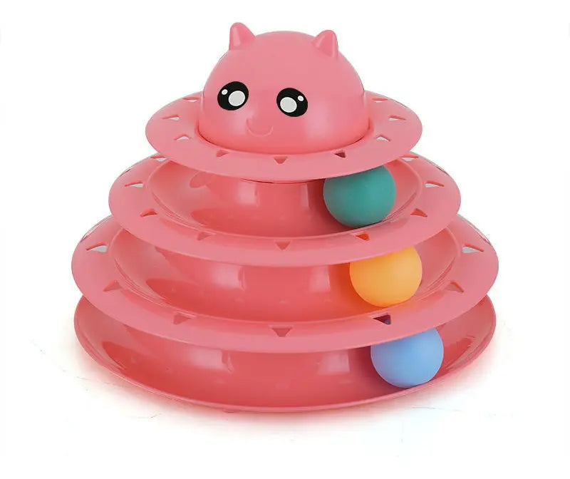 Juguete Interactivo Torre Espiral de 3 Niveles con Pelotas Giratorias