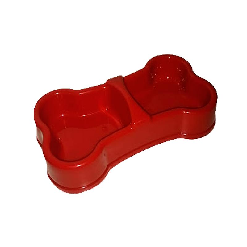 Comedero Doble en Alto Relieve con Forma de Huesito