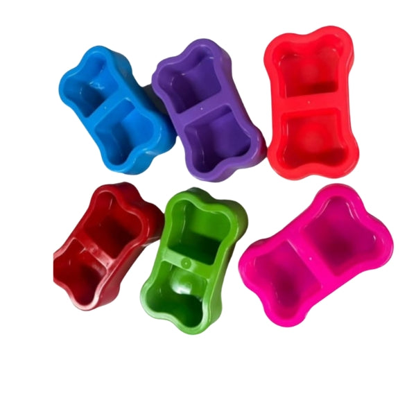 Comedero Doble en Alto Relieve con Forma de Huesito