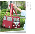 Bolso Transportador de Mascotas Premium con Ruedas y Diseño de Autobús Retro