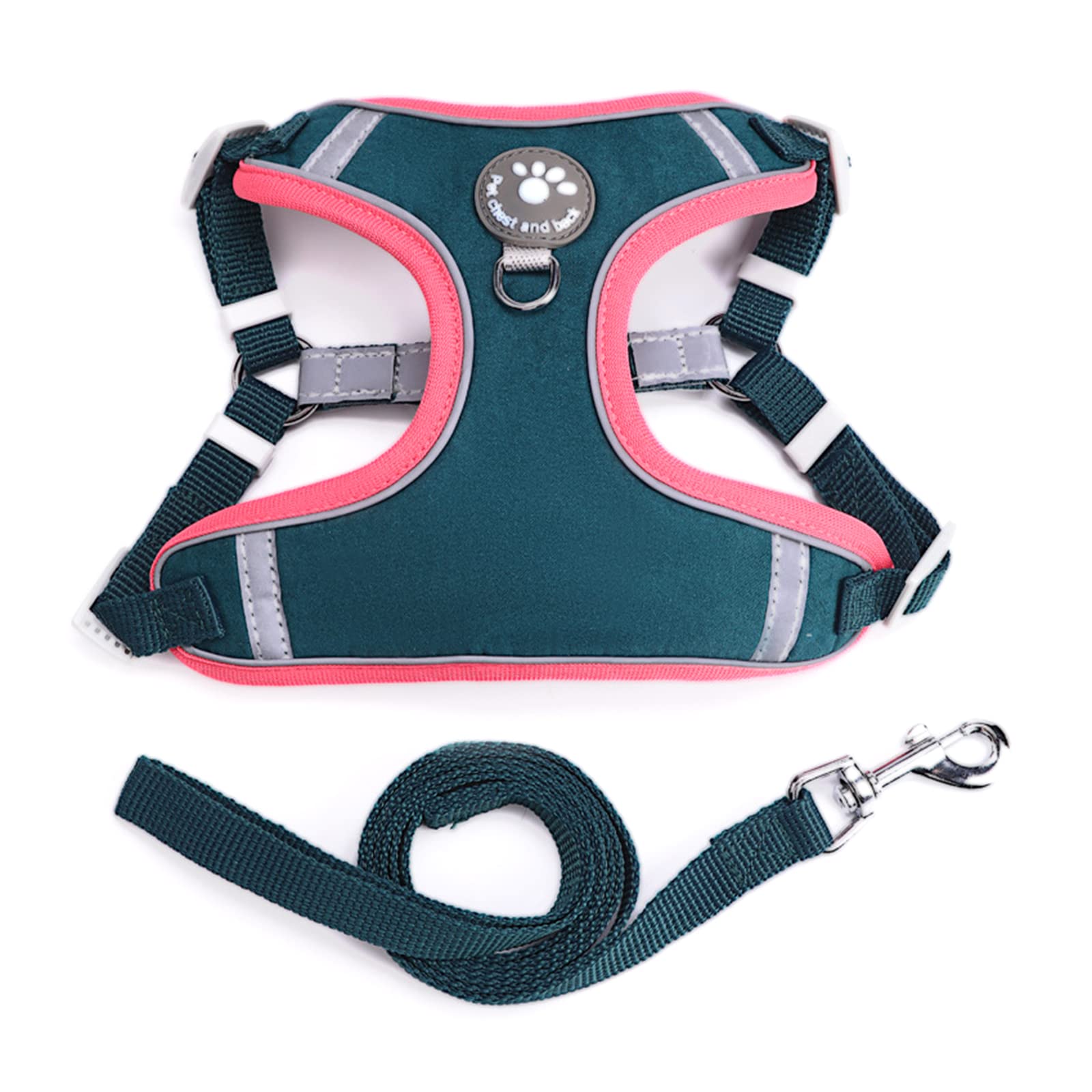 Arnés de Pecho Ergonómico Acolchado con Cintas Reflectivas y Correa de Paseo