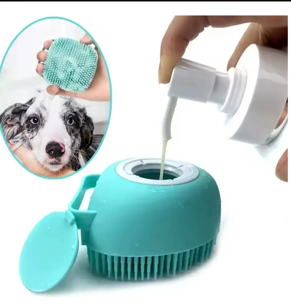 Cepillo Dispensador Cuadrado de Silicona para Baño y Masaje